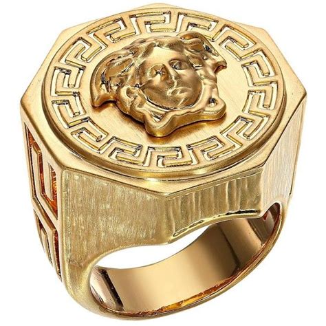 versace siegelring|gold label Versace ring.